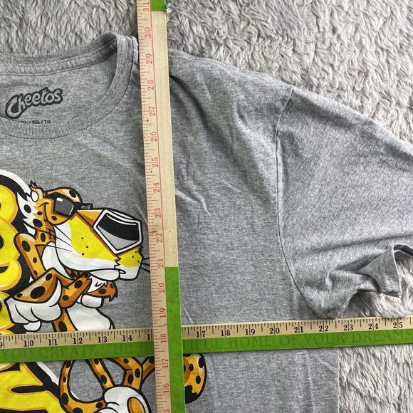 Cheetos Shirt Mens Extra Large Gray Yellow Orange Chester Cheetah Snack Cartoon - Picture 6 of 7